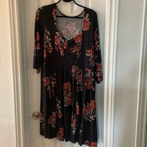 Torrid-Super Soft Plush Floral Skater Dress 3X NWT